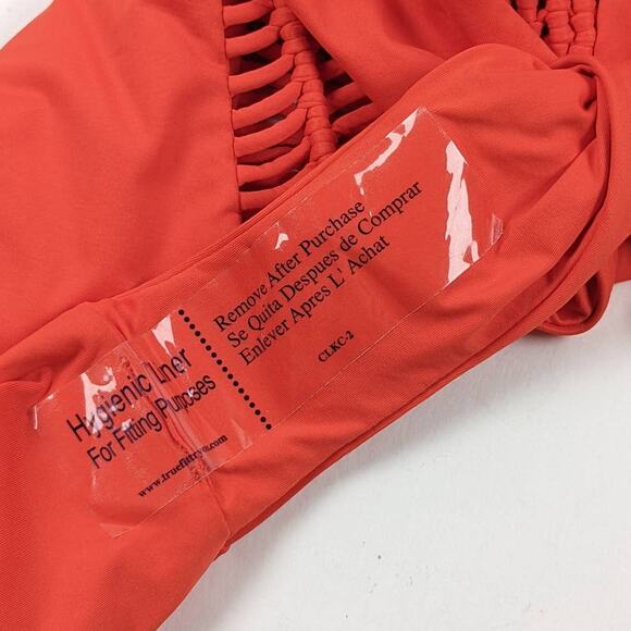 Becca by Rebecca Virtue No Strings Attached One Piece Swimsuit Tangerine Medium - Picture 8 of 10